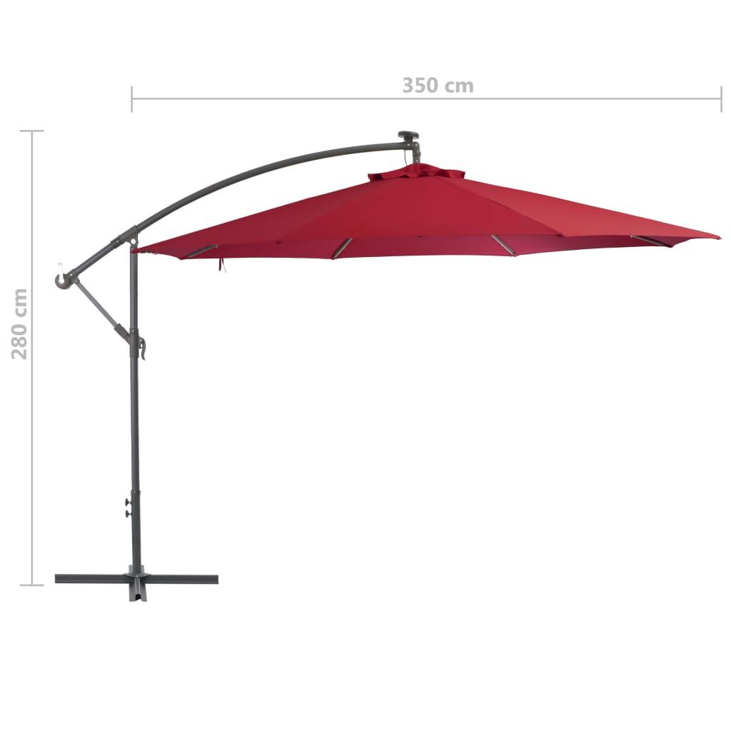 Gembinis sodo skėtis su aliuminiu stulpu, raudonas, 350cm