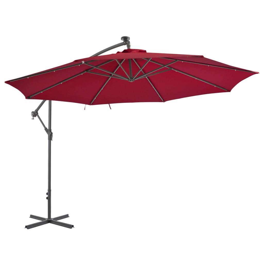 Gembinis sodo skėtis su aliuminiu stulpu, raudonas, 350cm