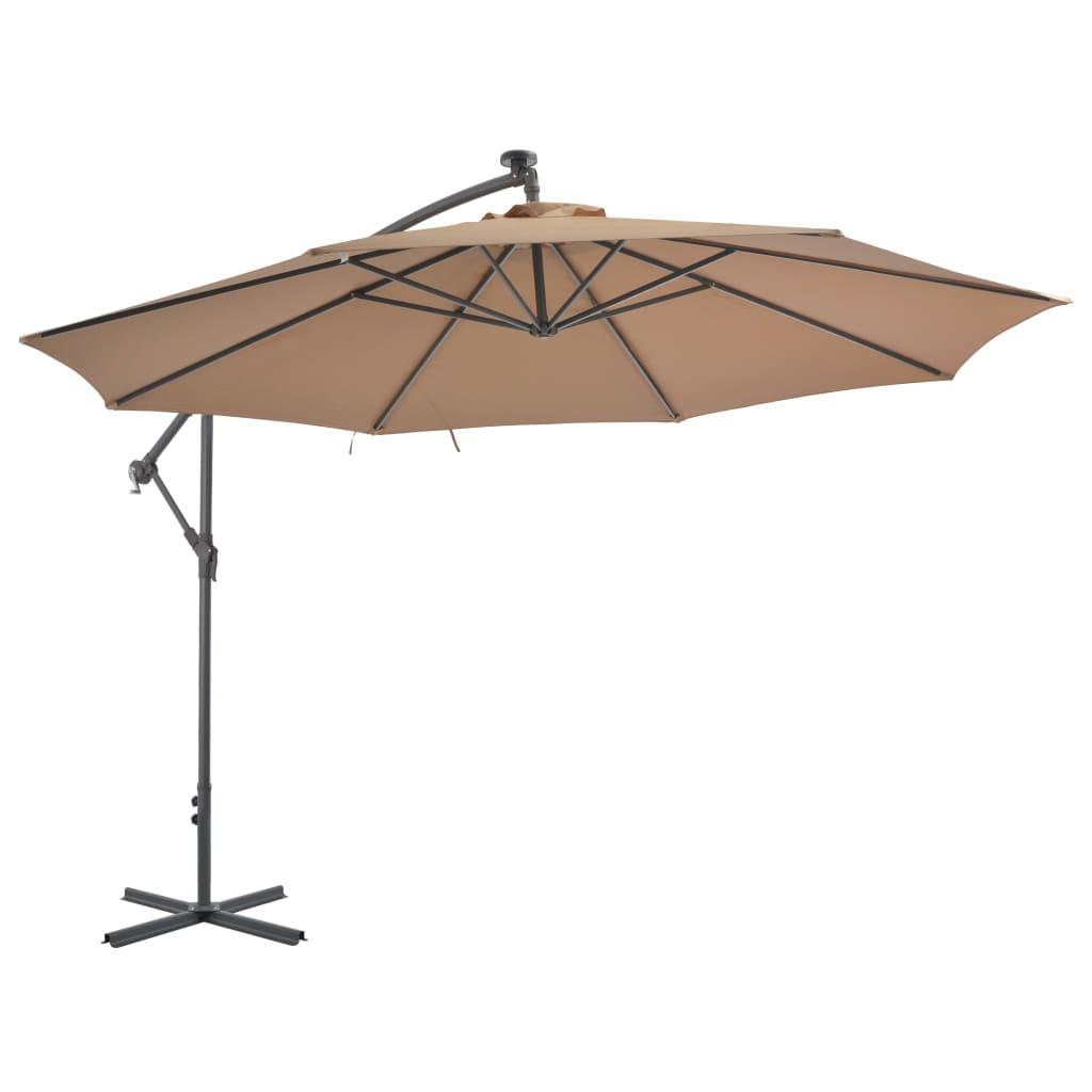 Gembinis sodo skėtis su aliuminiu stulpu, taupe, 350cm