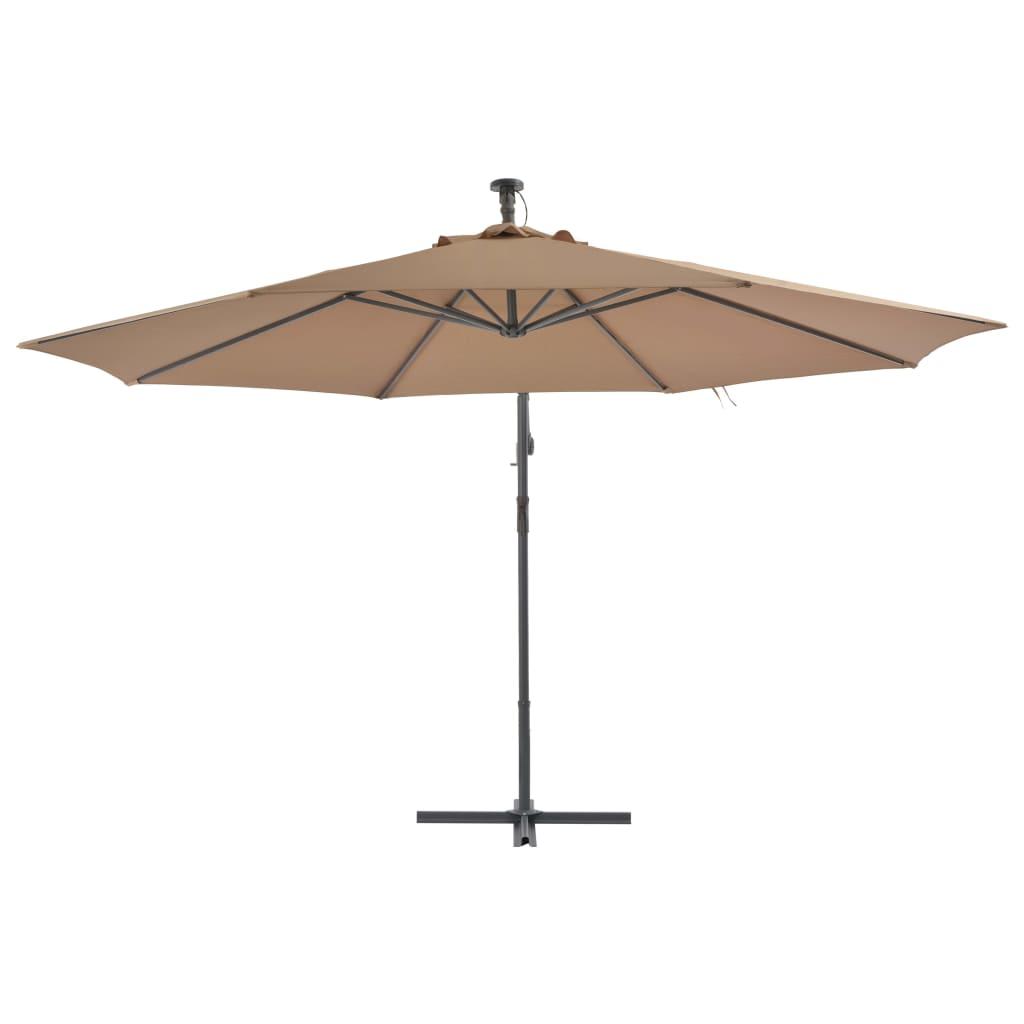 Gembinis sodo skėtis su aliuminiu stulpu, taupe, 350cm