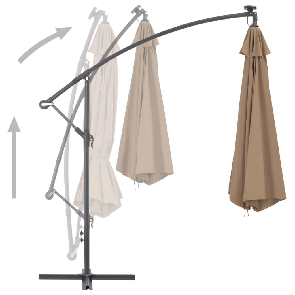 Gembinis sodo skėtis su aliuminiu stulpu, taupe, 350cm