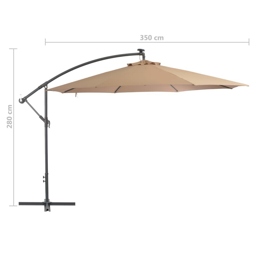 Gembinis sodo skėtis su aliuminiu stulpu, taupe, 350cm