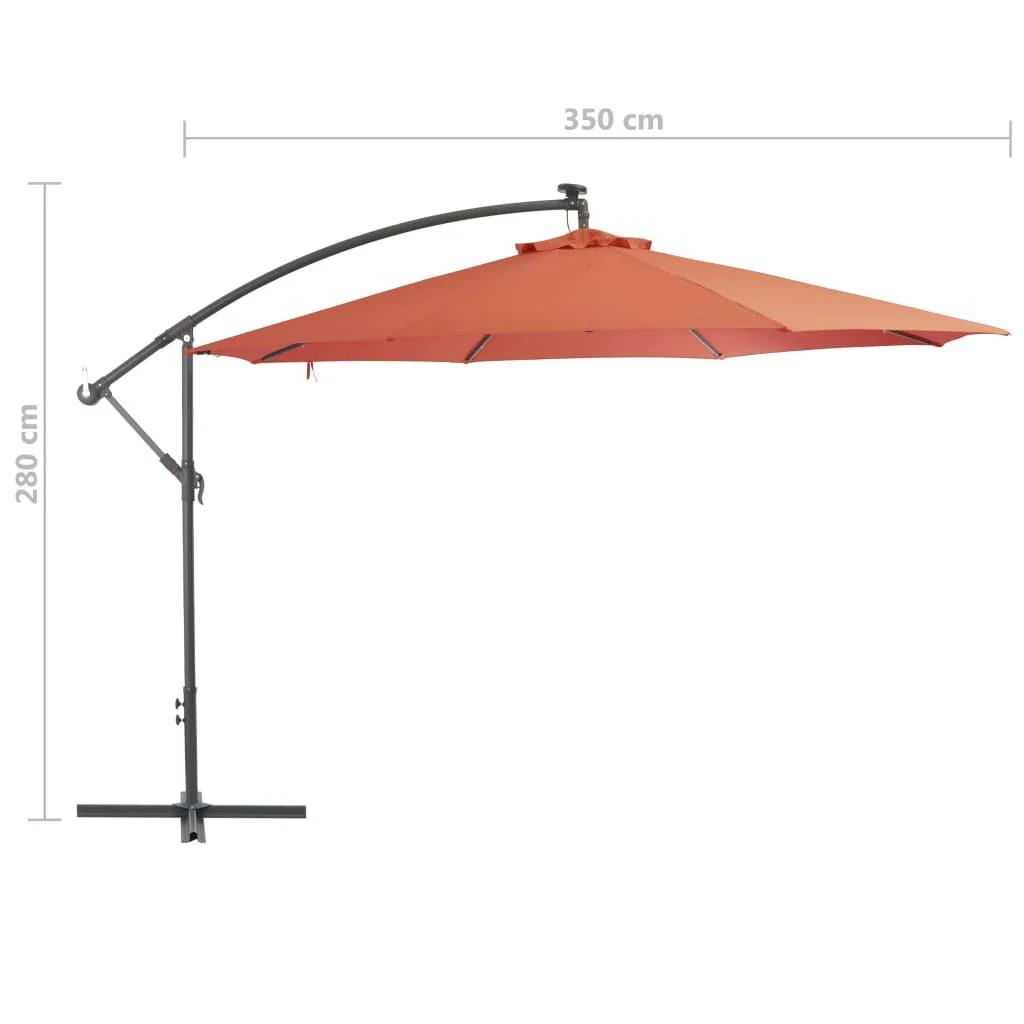 Gembinis sodo skėtis su aliuminiu stulpu, terakota, 350cm
