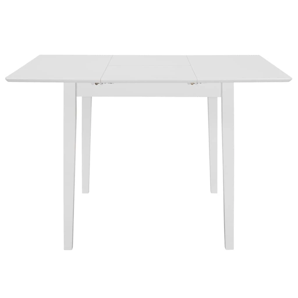 Išskleidž. valg. stalas, baltas, (80x120)x80x74 cm, MDF