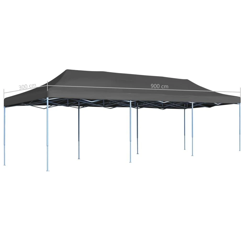Išskleidžiama proginė palapinė, antracito spalvos, 3x9 m