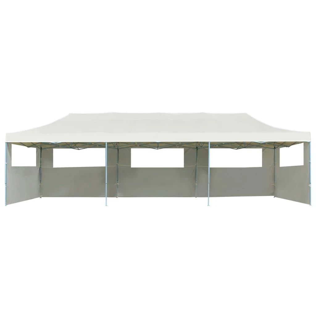 Išskleidžiama proginė palapinė su 5 sienomis, kreminė, 3x9m