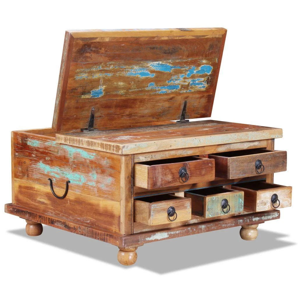 Kavos staliukas, perdirbta mediena, 70x70x38cm