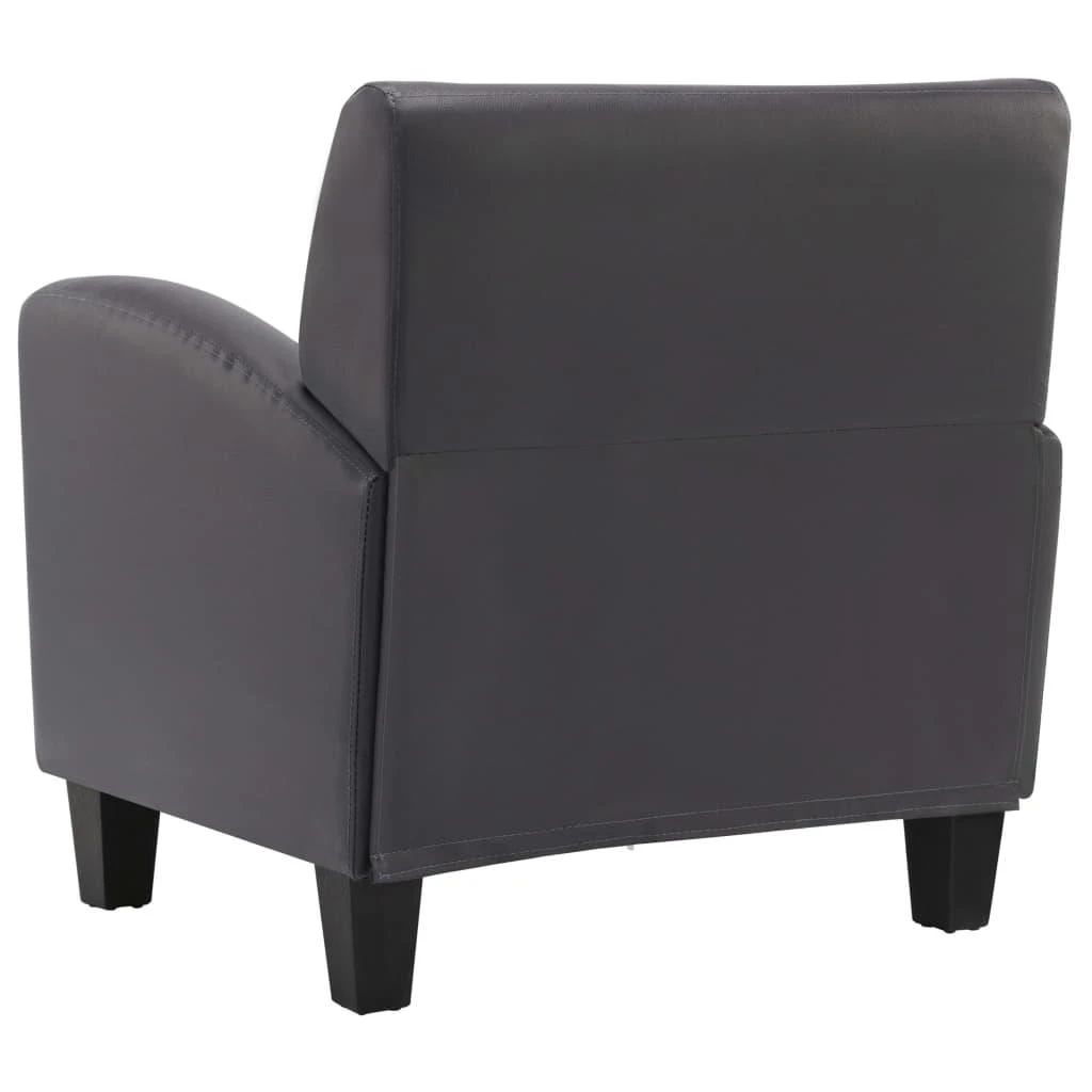 Fotelis Sofa kėdė, pilkos spalvos, dirbtinė oda