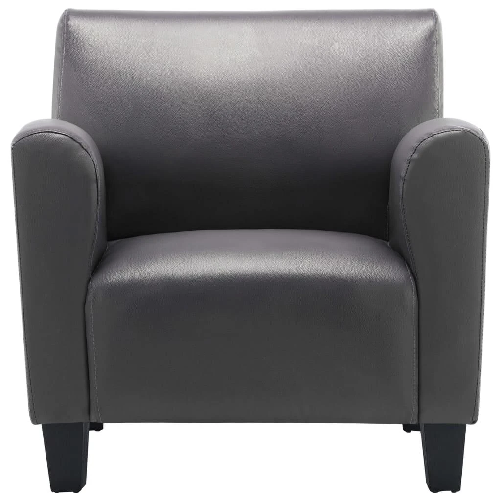 Fotelis Sofa kėdė, pilkos spalvos, dirbtinė oda