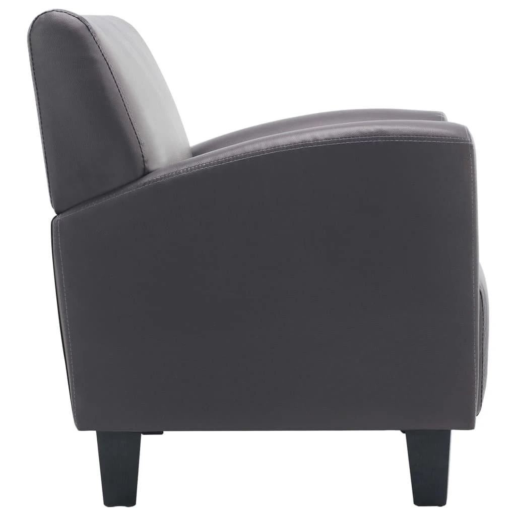 Fotelis Sofa kėdė, pilkos spalvos, dirbtinė oda