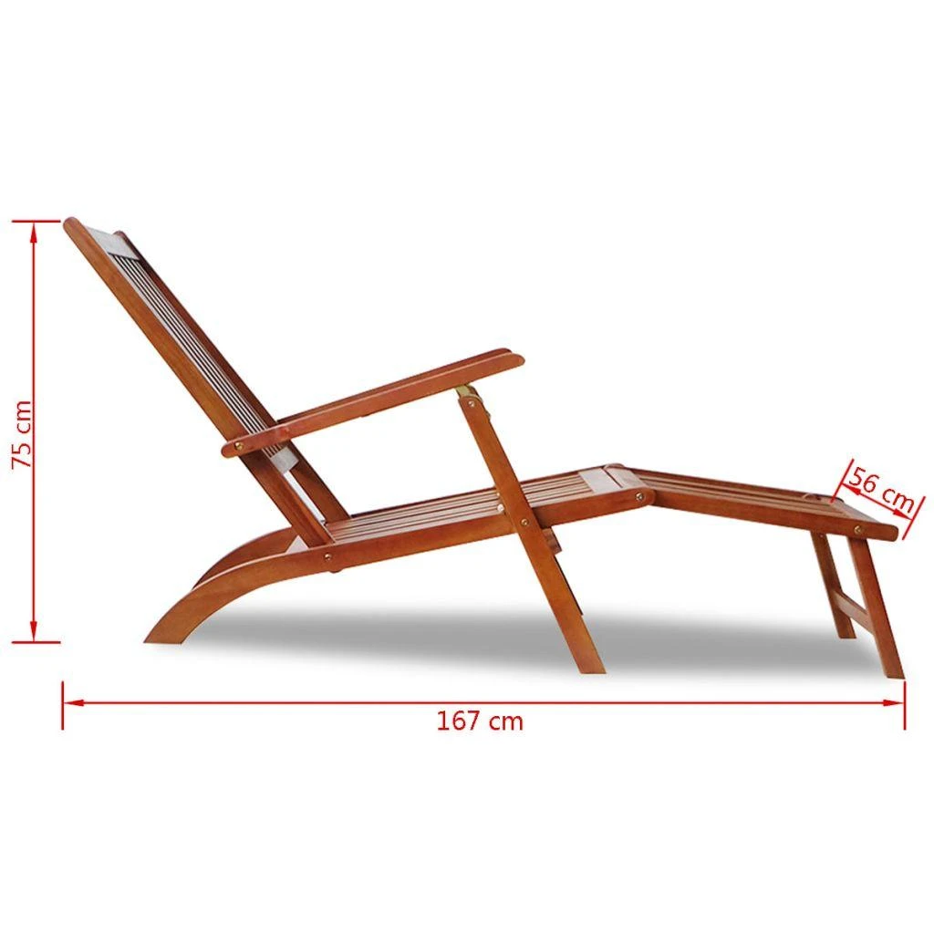 Sofa Kėdė terasai su atrama kojoms, akacijos mediena