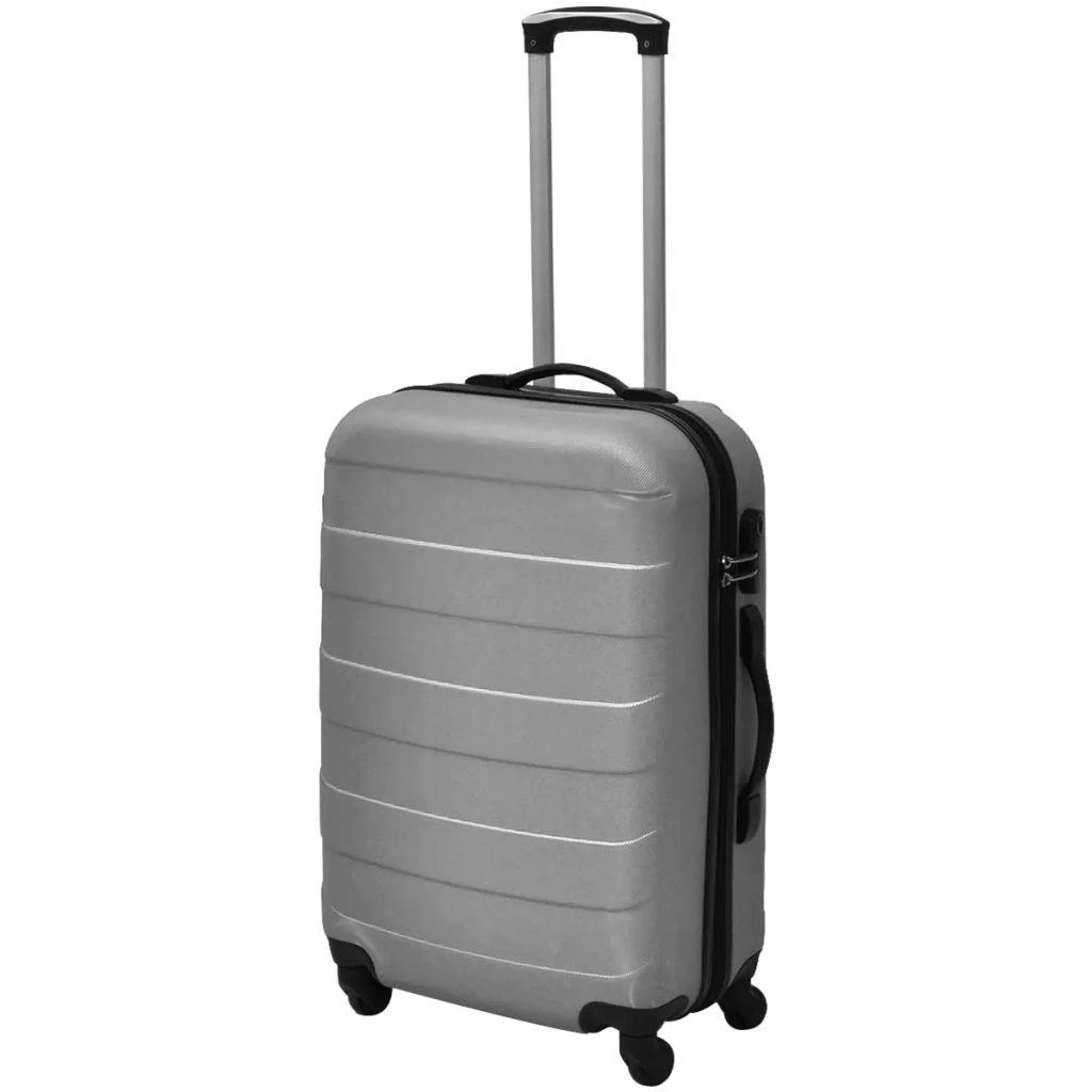 Kelioninis Lagaminų rinkinys, sidabrinis, 45,5/55/66cm, kieto korpuso