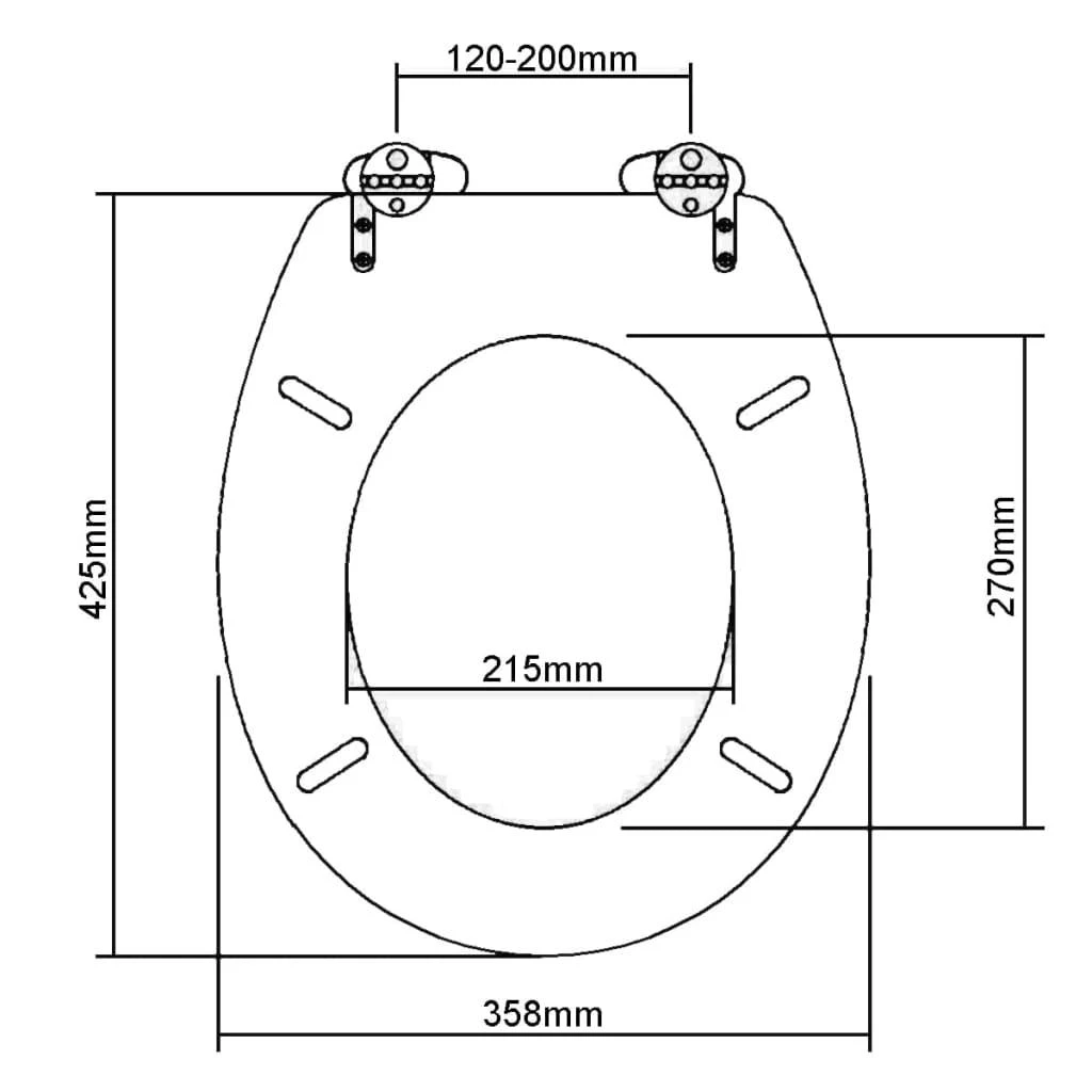 Klozeto sėdynės su soft-close mech. dang., 2vnt., juodos, MDF