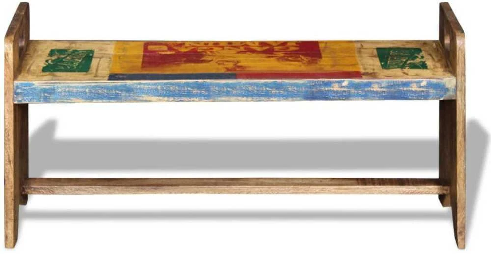 Kolamedžio suolas, perdirbtos medienos masyvas, 100x30x50 cm