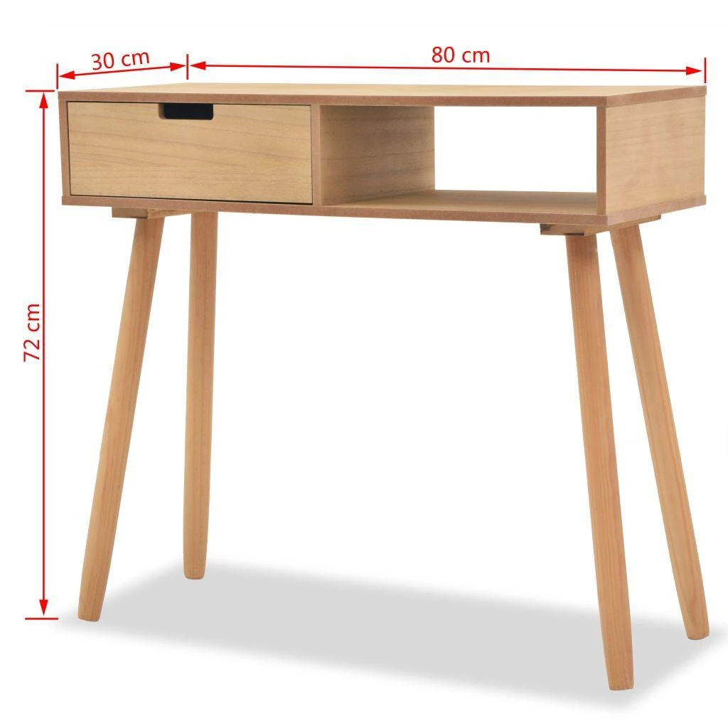 Konsolinis stalas, masyvi pušies mediena, 80x30x72cm, ruda