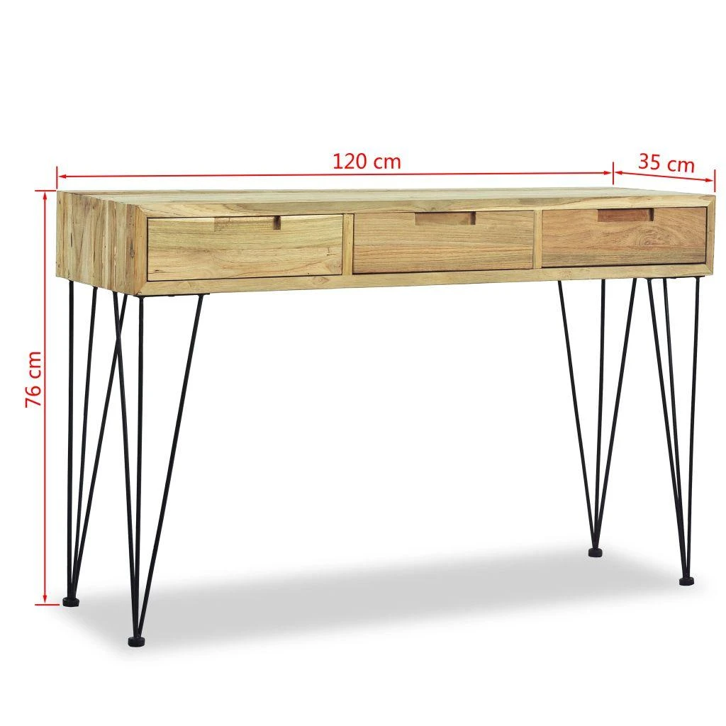 Konsolinis staliukas, 120x35x76cm, masyvus tikmedis