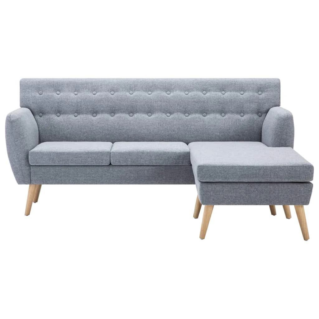 L-formos sofa, aud. apmušal., 171,5x138x81,5cm, šviesiai pilka