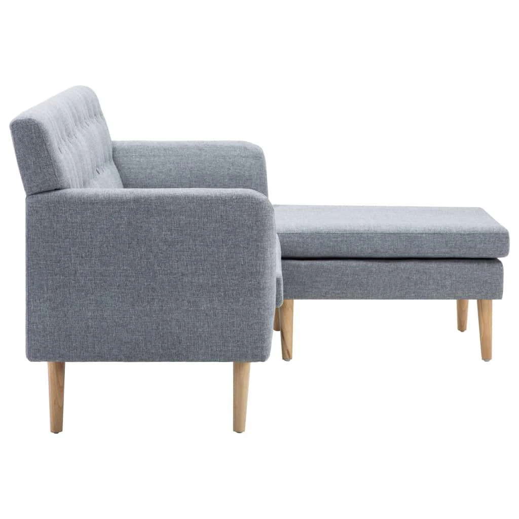 L-formos sofa, aud. apmušal., 171,5x138x81,5cm, šviesiai pilka