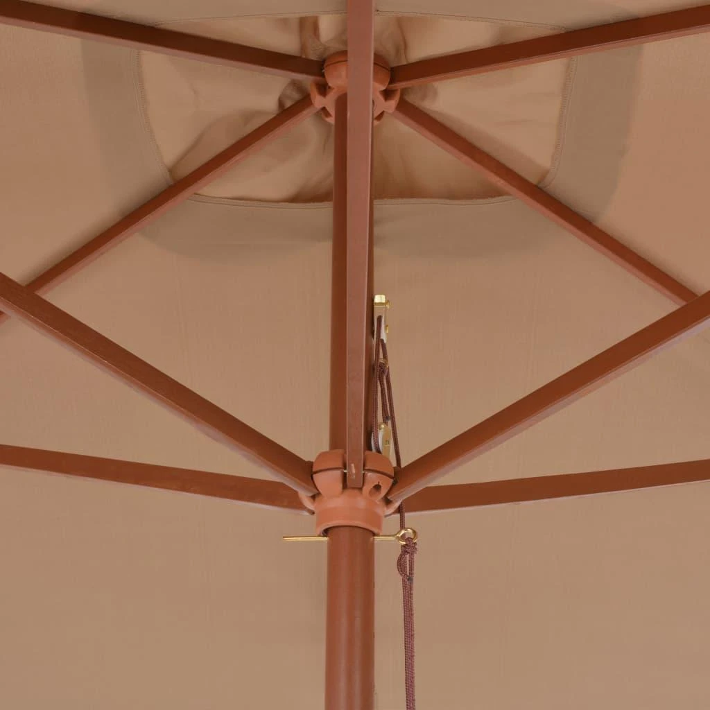 Lauko skėtis nuo saulės su mediniu stulpu, taupe, 200x300cm