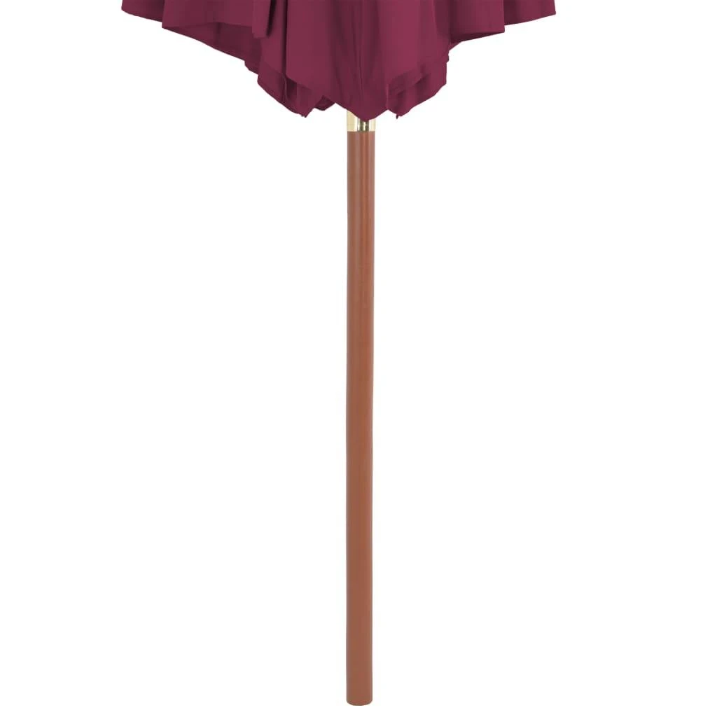 Lauko skėtis nuo saulės su mediniu stulpu, raudonas, 300cm