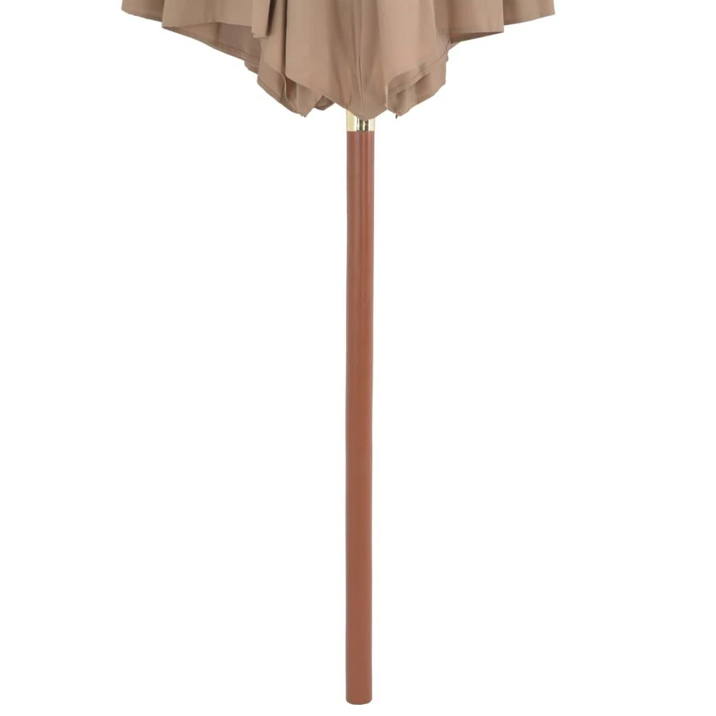 Lauko skėtis nuo saulės su mediniu stulpu, taupe spalvos, 300cm