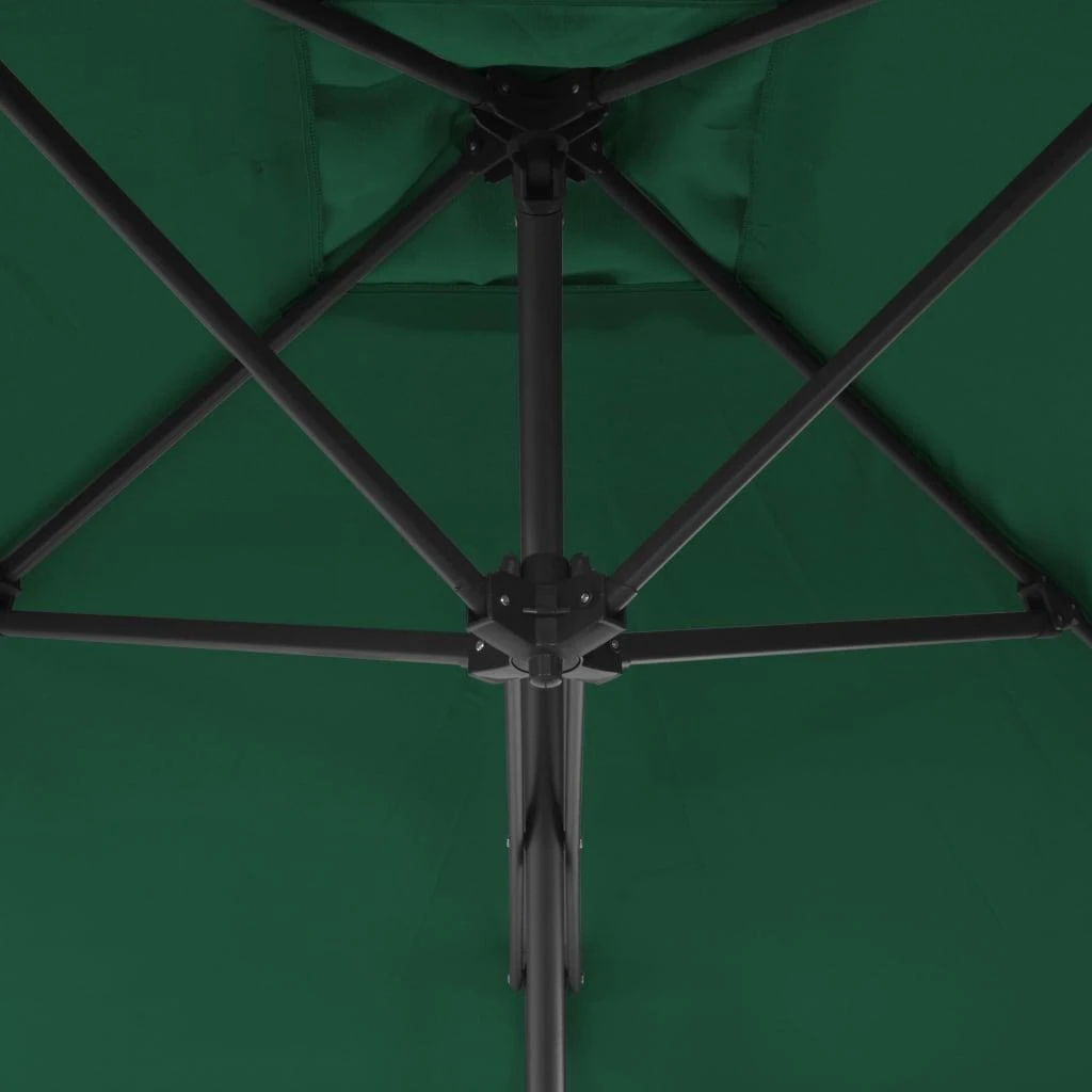 Lauko skėtis nuo saulės su plieniniu stulpu, žalias, 250x250cm