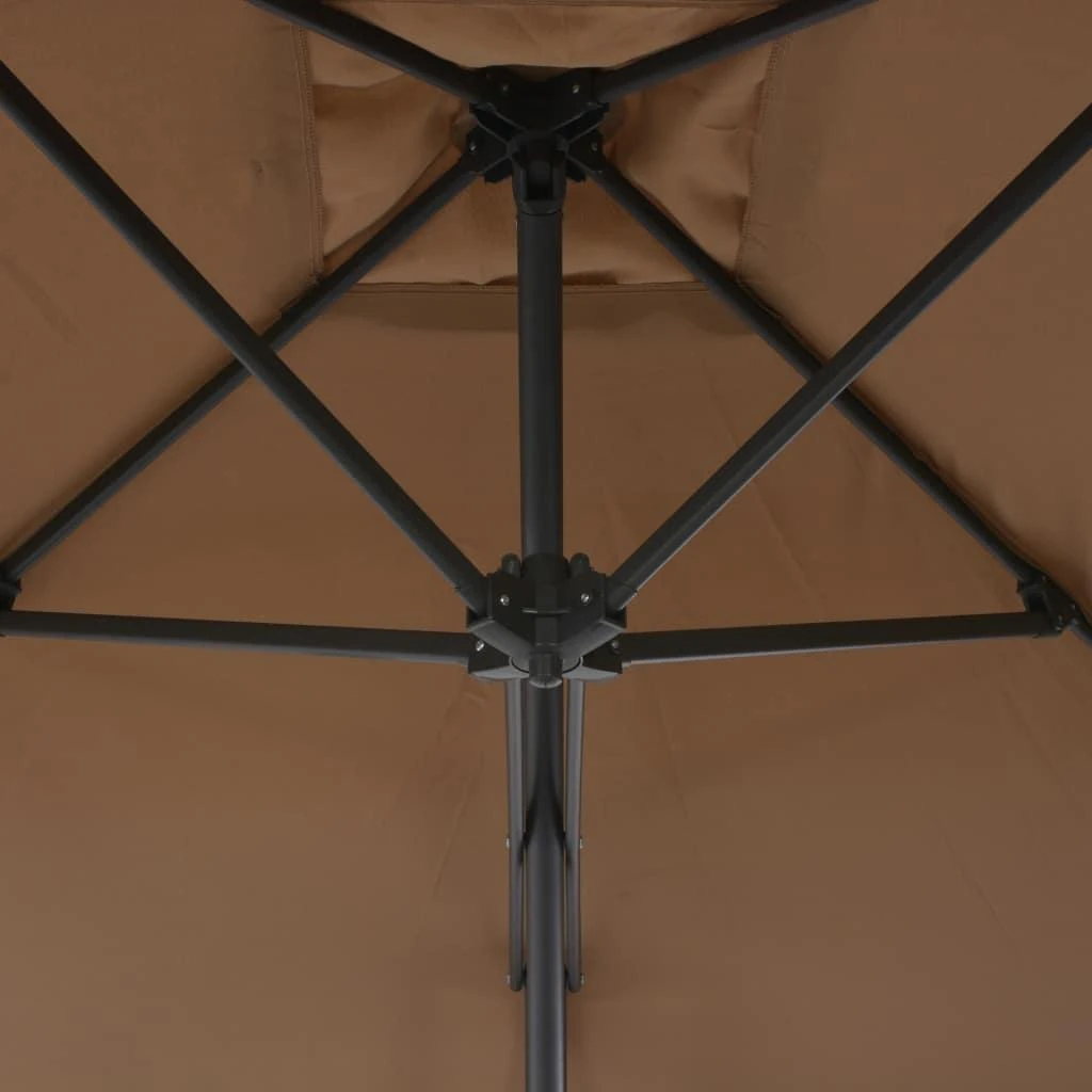Lauko skėtis nuo saulės su plieniniu stulpu, taupe, 250x250cm