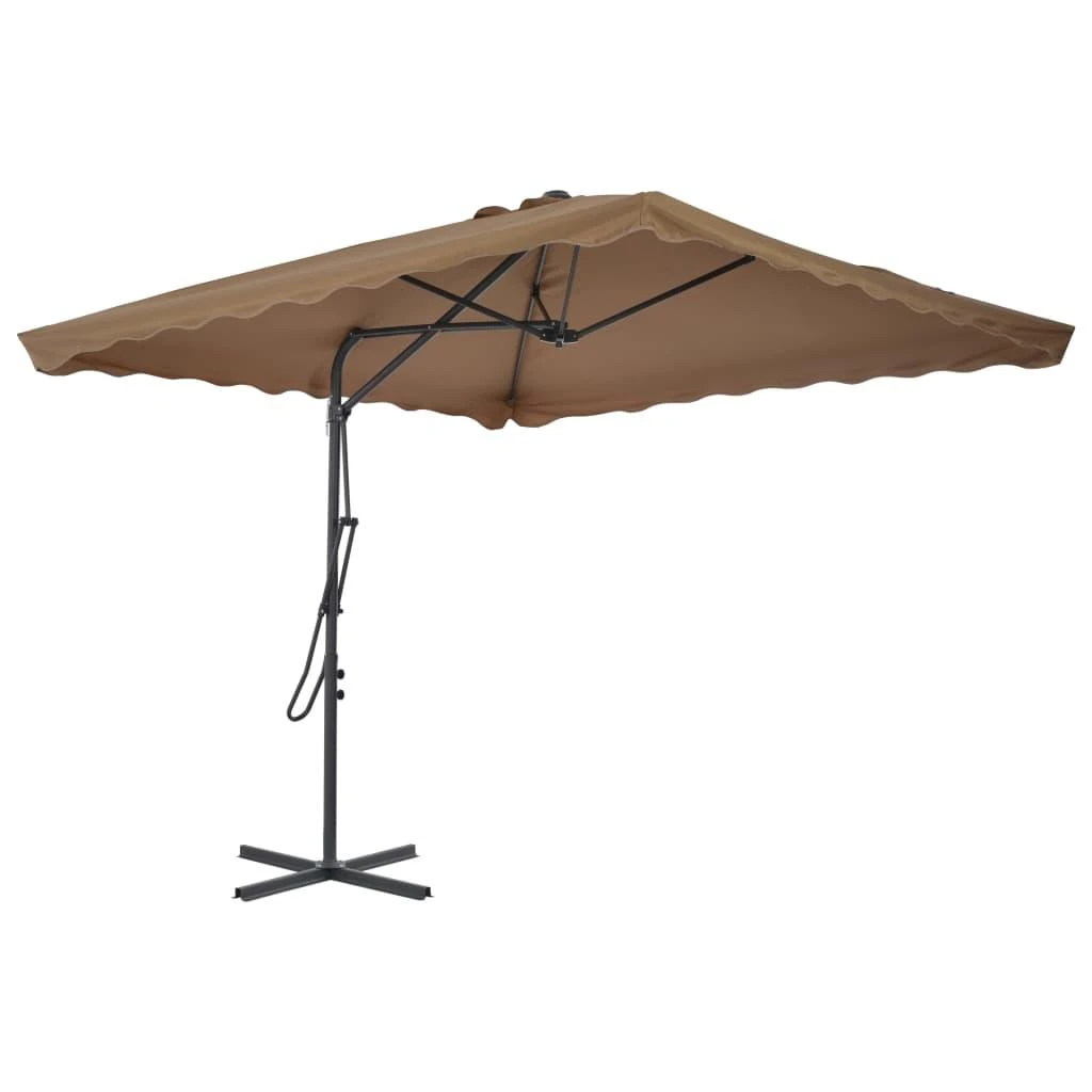 Lauko skėtis nuo saulės su plieniniu stulpu, taupe, 250x250cm