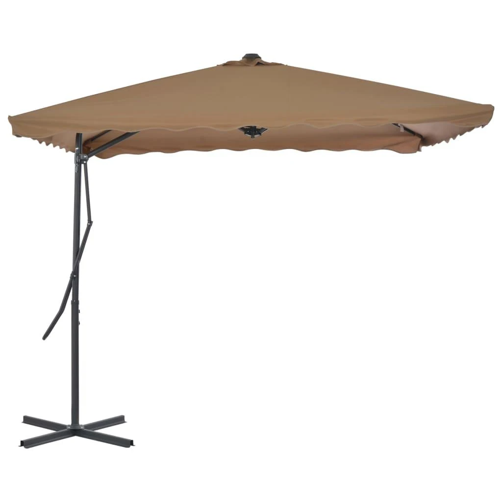 Lauko skėtis nuo saulės su plieniniu stulpu, taupe, 250x250cm