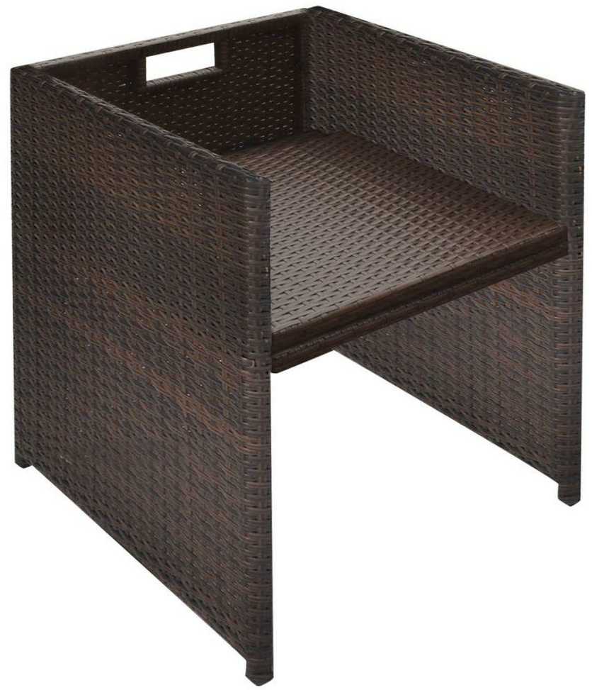 Lauko baldų komplektas Lauko valg. baldų komplekt. su pagalv., 9d., rudas, polirat.