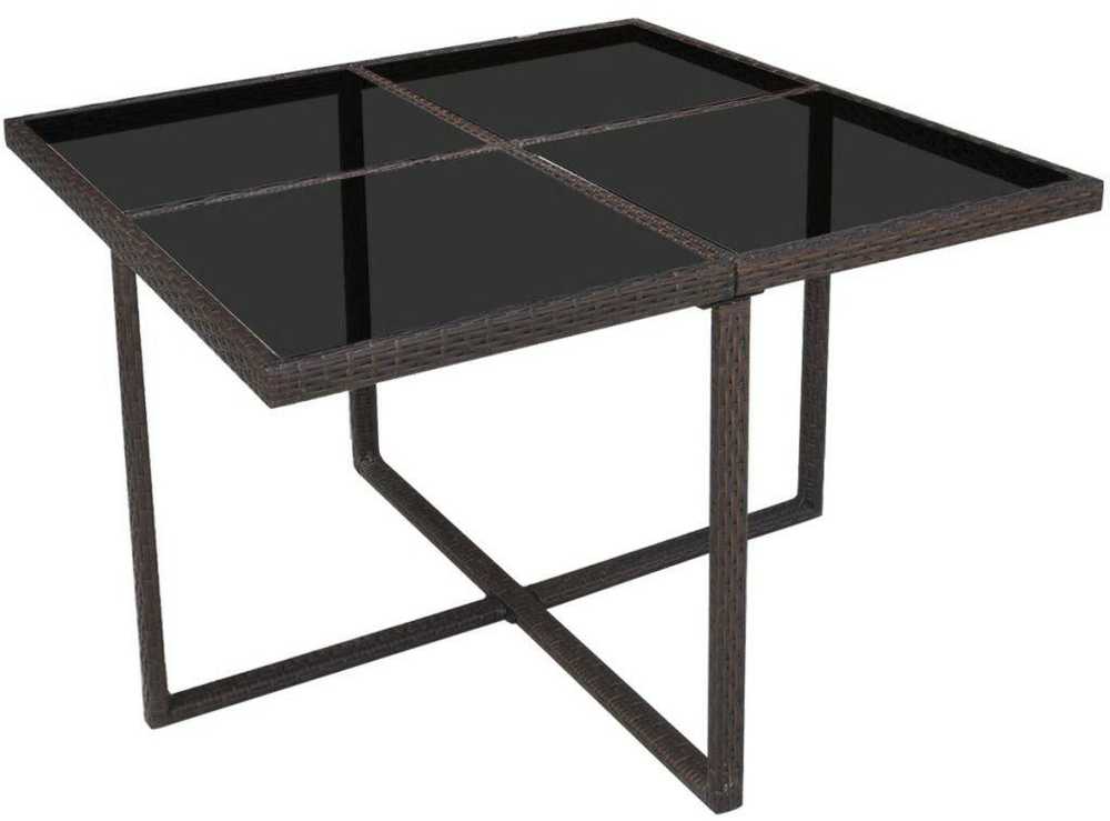 Lauko baldų komplektas Lauko valg. baldų komplekt. su pagalv., 9d., rudas, polirat.