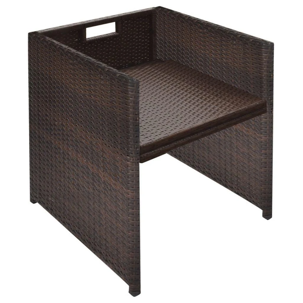 Lauko baldų komplektas Lauko valg. baldų komplekt. su pagalv., 13d., rudas, polirat.