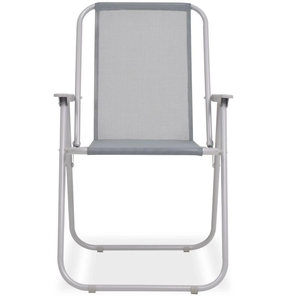 Lauko baldų komplektas Lauko valgomojo baldų kompl., 8d., plien. ir tekstil., pilka