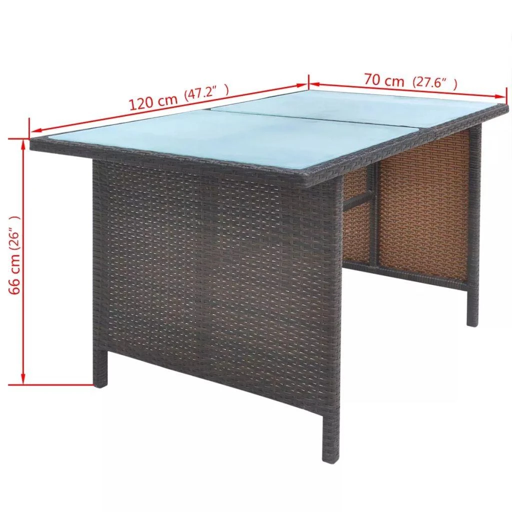 Lauko baldų komplektas Lauko valg. baldų komplekt. su pagalv., 6d., rudas, polirat.