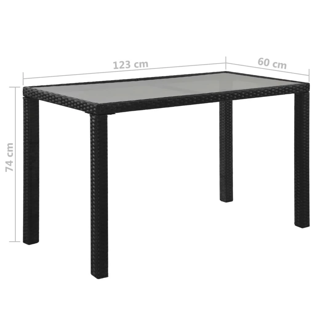 Lauko baldų komplektas Lauko valgomojo baldų kompl. su pagalv., 6d., juod., polirat.