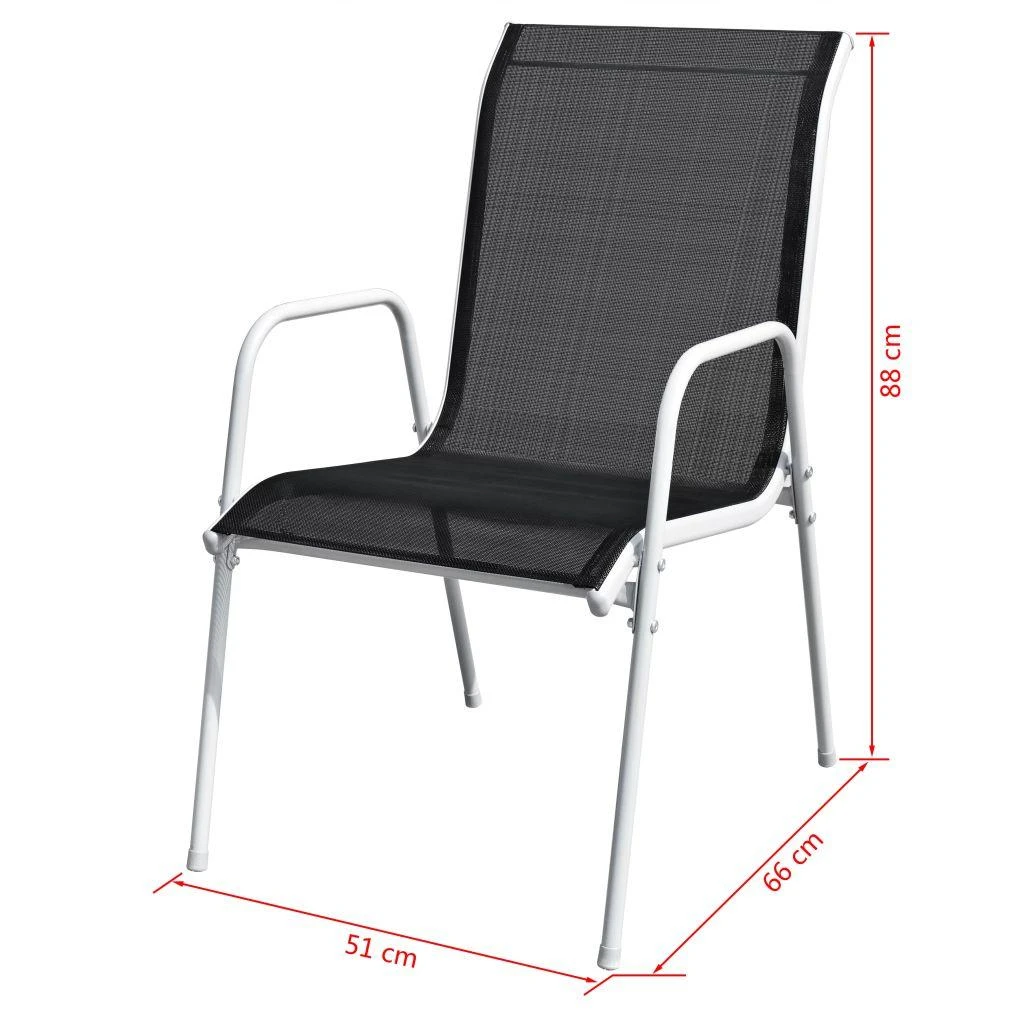 Lauko baldų komplektas Lauko valgomojo baldų komplektas, 9d., juodas, plienas