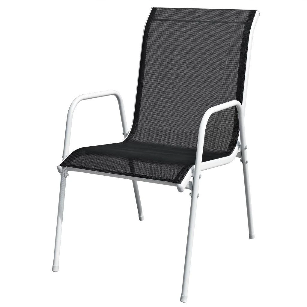 Lauko baldų komplektas Lauko valgomojo baldų komplektas, 9d., juodas, plienas