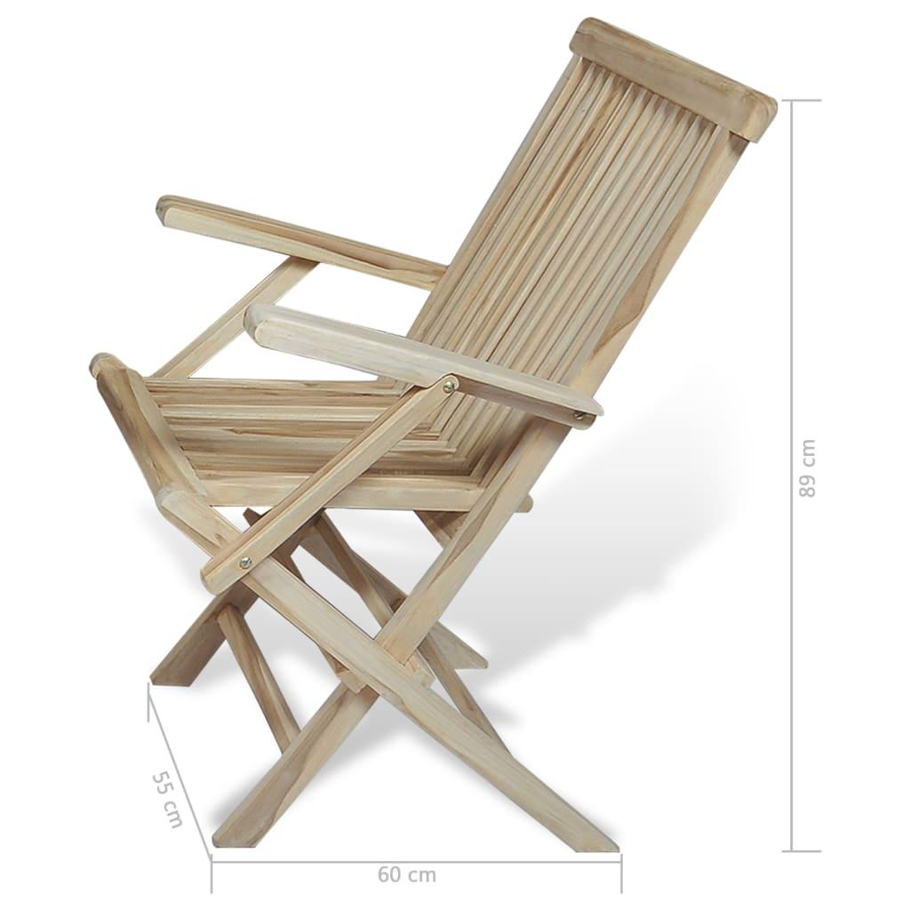 Lauko baldų komplektas Lauko valgomojo baldų komplektas, 5d., tikmedžio med. masyvas