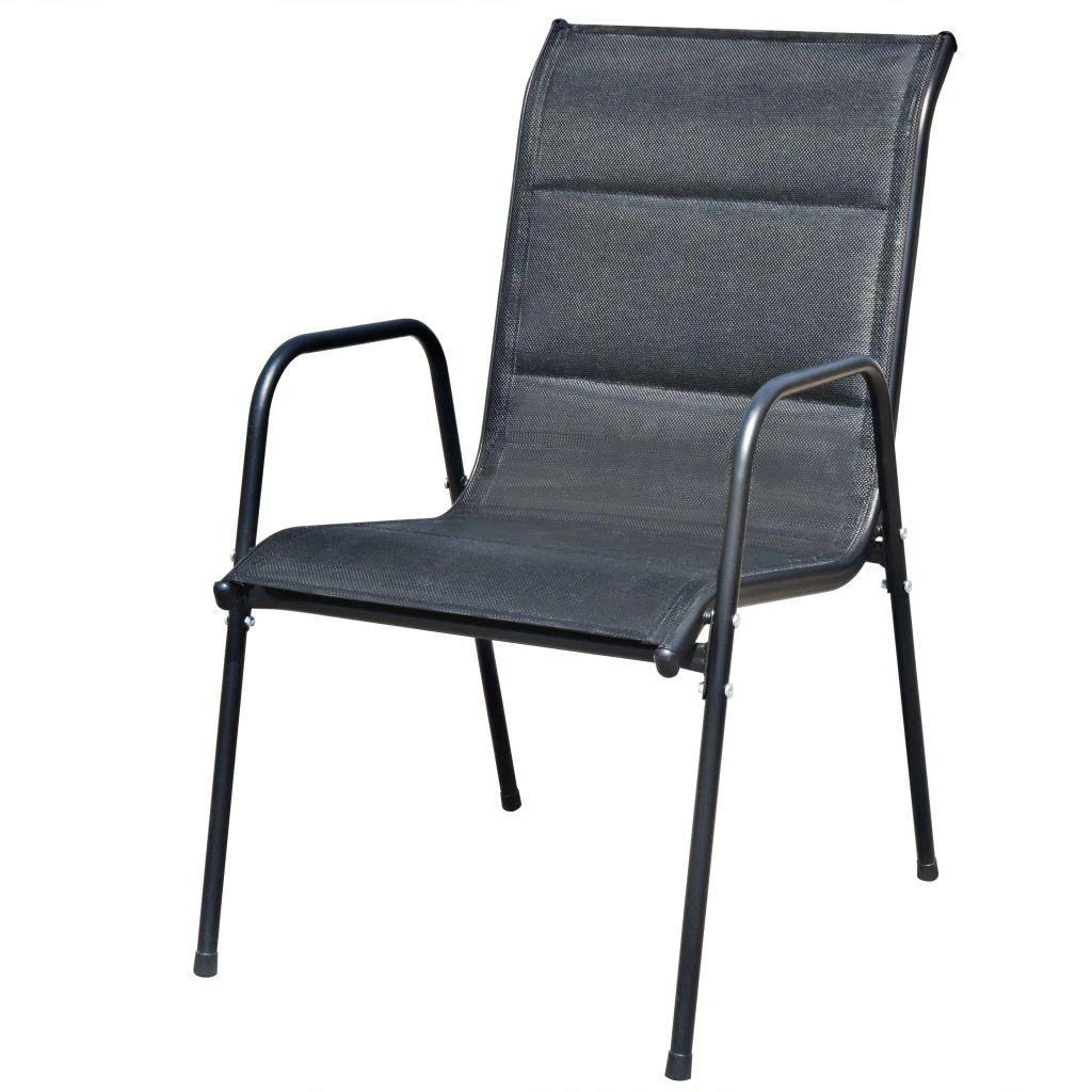 Lauko baldų komplektas Lauko valgomojo baldų komplektas, 5d., juodas, plienas