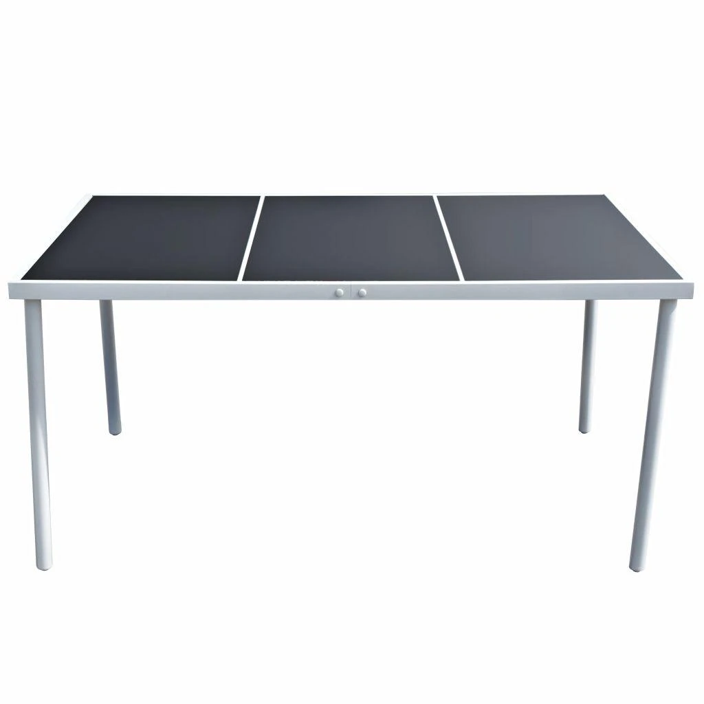 Sodo stalas, juodas, plienas, 150x90x74cm