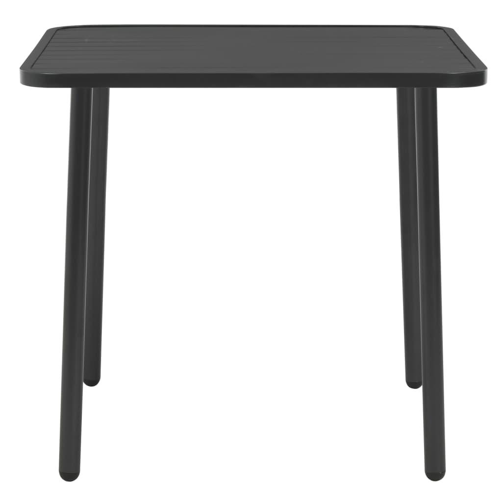 Sodo stalas, tamsiai pilkas, 80x80x72cm, plienas