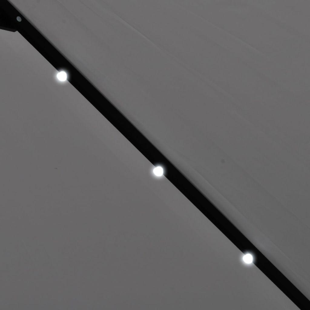 Gembinis LED sodo skėtis nuo saulės, smėlio baltos spalvos, 3m