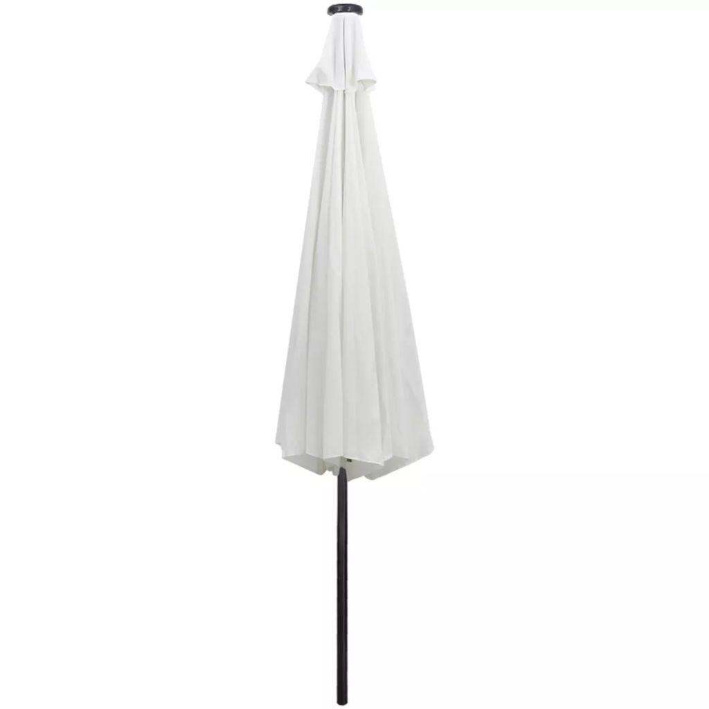 Gembinis LED sodo skėtis nuo saulės, smėlio baltos spalvos, 3m