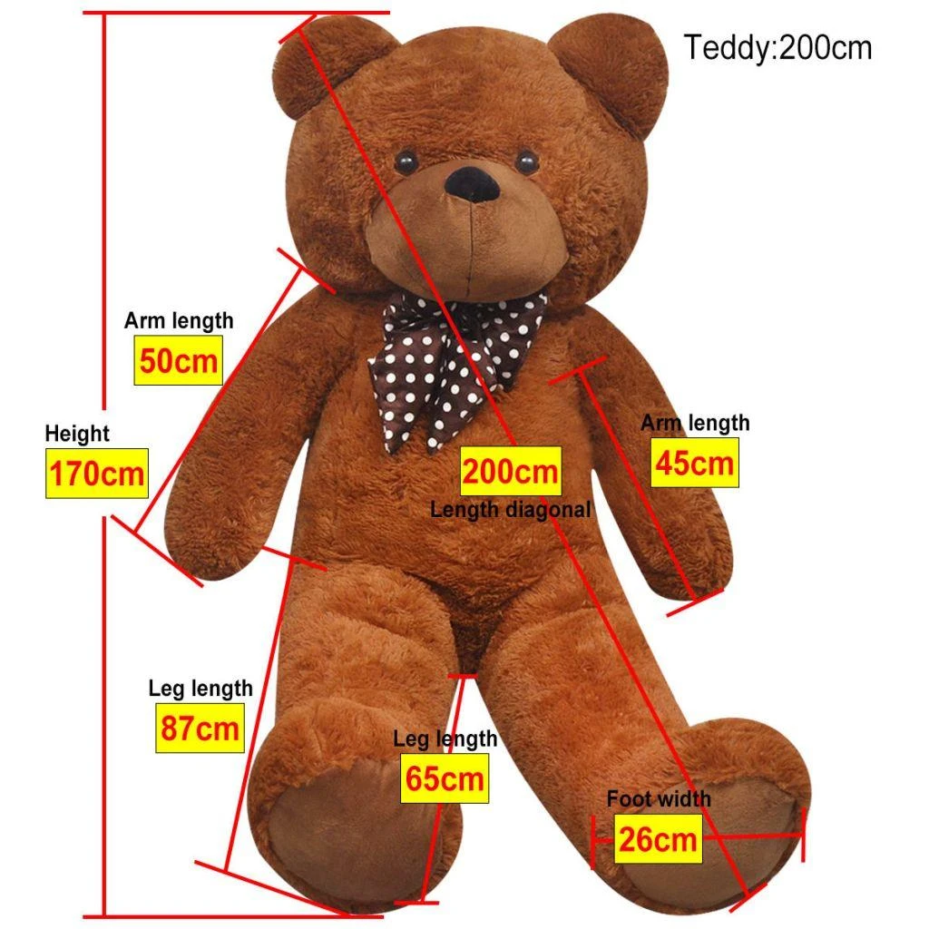 Minkštas žaislinis šuo, pliušinis, rudas, 170cm