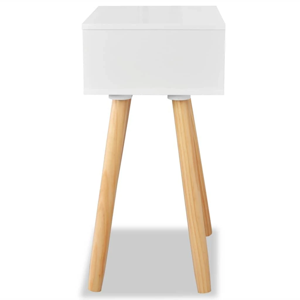 Naktiniai staliukai, 2vnt., pušies mediena, 40x30x61cm, balti