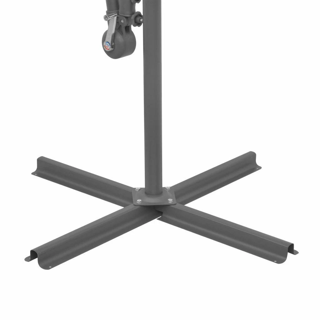 Pakabinamas skėtis su LED, smėlio, 300cm, metalinis kotas
