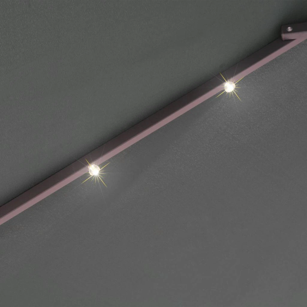 Pakabinamas skėtis su LED, žalias, 300cm, metalinis kotas