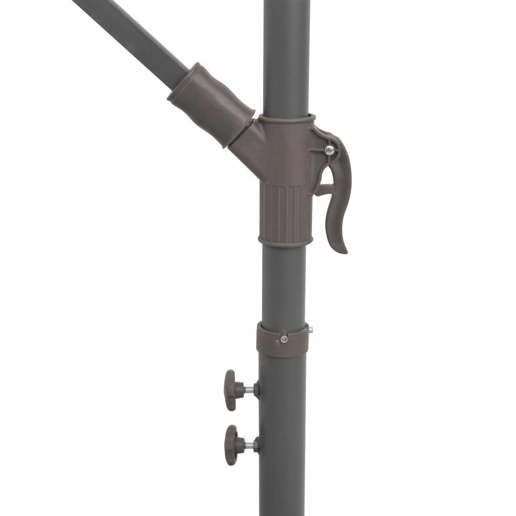 Pakabinamas skėtis su LED, smėlio, 300cm, metalinis kotas