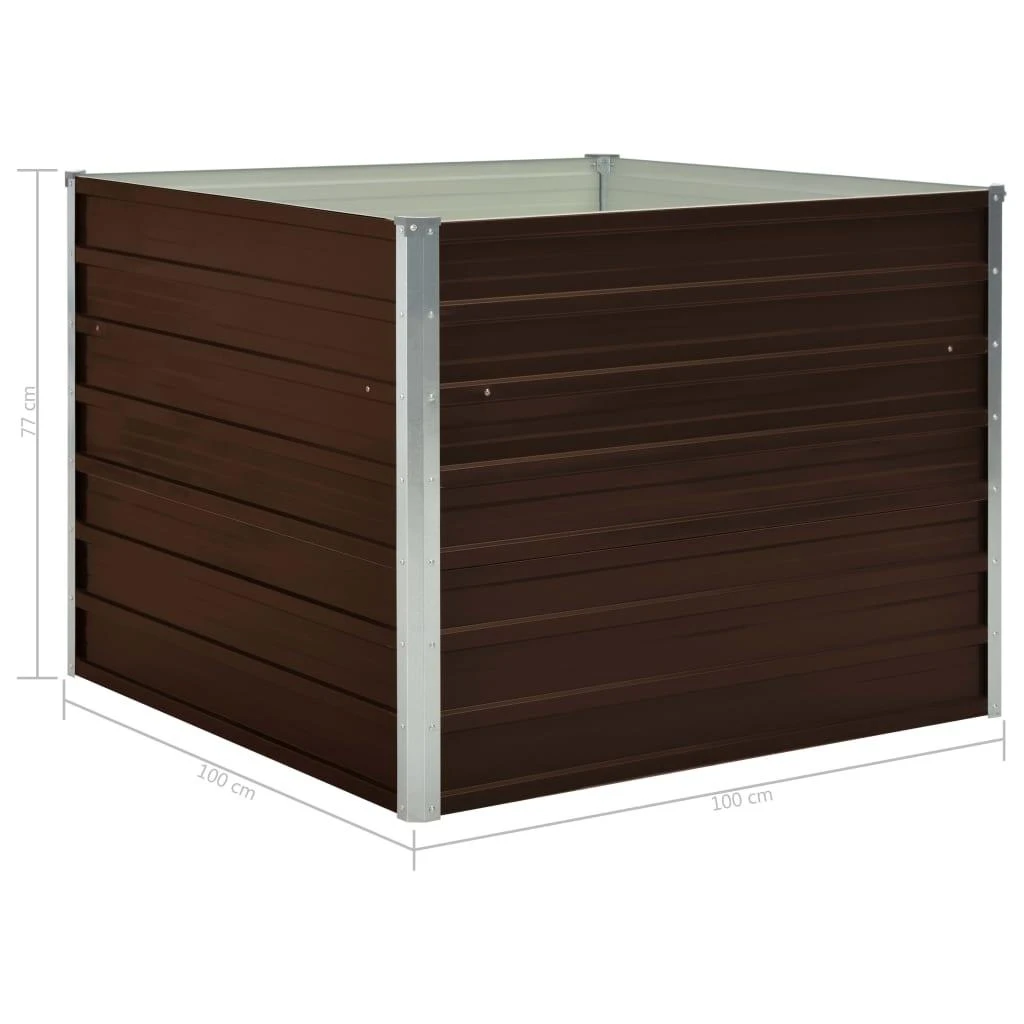 Pakeltas sodo lovelis, rudas, 100x100x77cm, galvan. plienas
