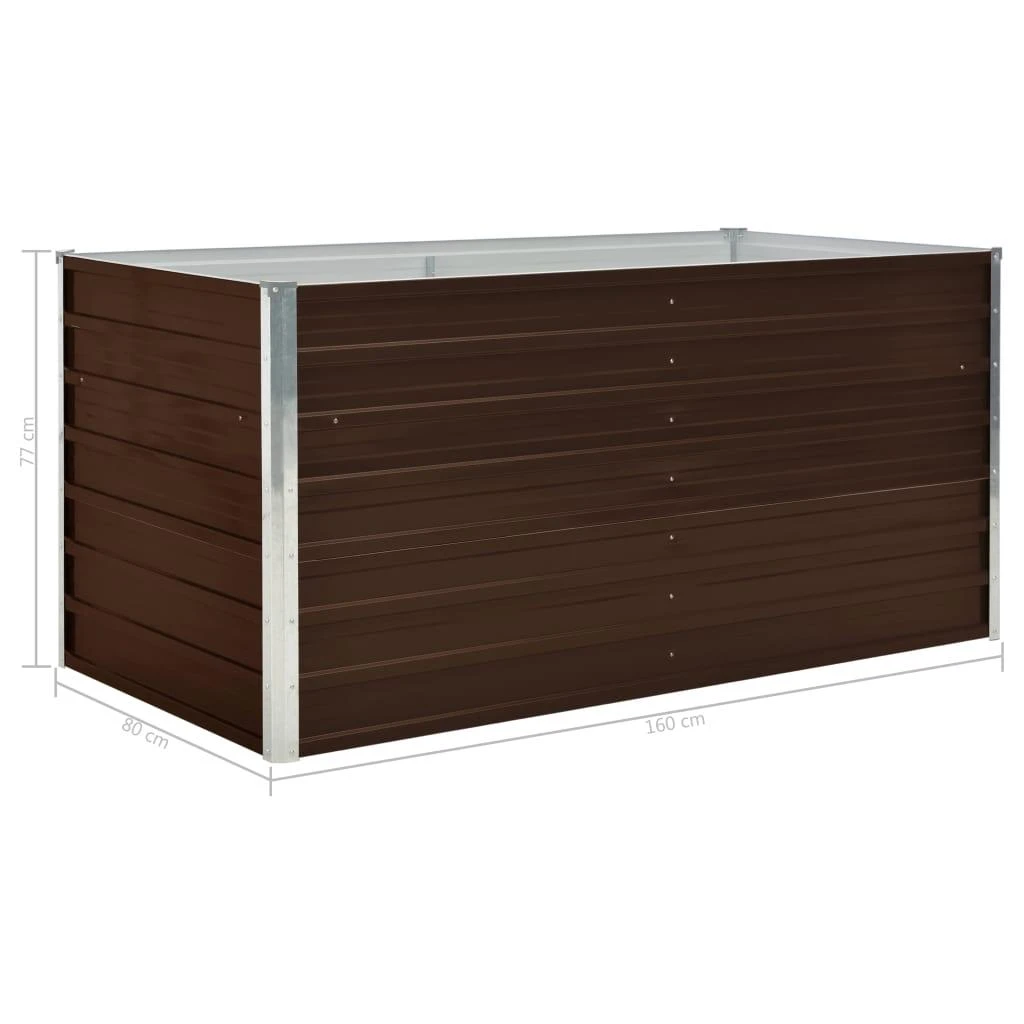 Pakeltas sodo lovelis, rudas, 160x88x77cm, galvan. plienas